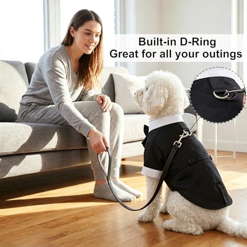 Dog Tuxedo with Bow Tie, Formal Wedding Suit for Small Medium Puppy Dogs - Image 2