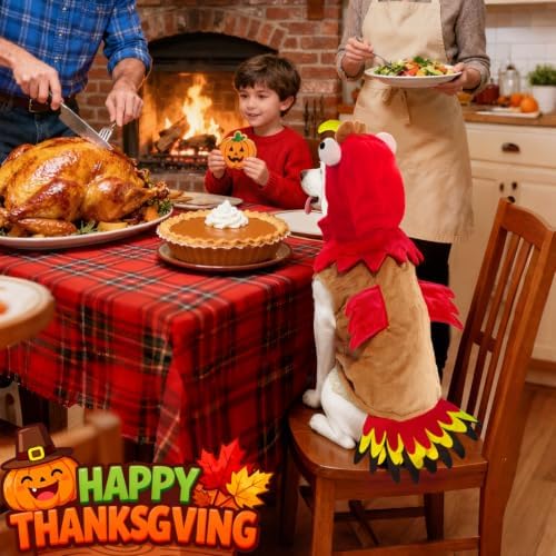 T2Y Dog Costumes Dog Turkey Costume, Thanksgiving Costume Pet Clothes Apparel for Thanksgiving Christmas Cosplay for Small Medium and Large Dogs [S] - Image 4