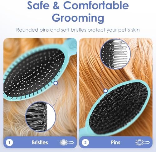 AKC Double-Sided Dog Grooming Brush, Bristle & Pin, Dogs & Cats - Image 4