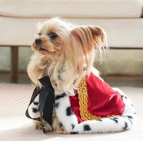 Lovelyshop Royal Velvet Pet Cloak with Fur Trim for Cats & Dogs, Red, XS by Lovelyshop