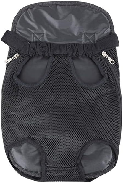 Leconpet Pet Carrier Backpack, Legs Out Adjustable Pet Front Cat Dog Carrier Backpack, Easy-Fit Dog Travel Backpack Carrier for Hiking Camping for Small Medium Puppies Cats (S, Black)