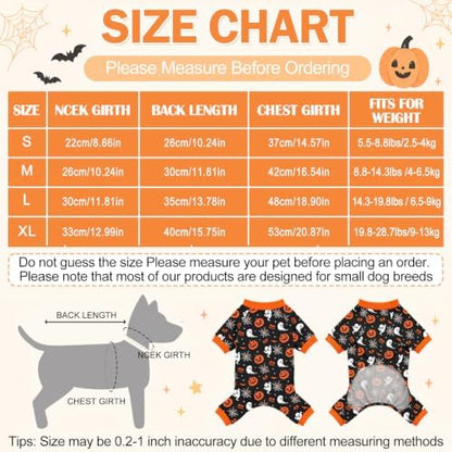 Dog Halloween Pajamas for Small Medium Dog Halloween Pjs Dog Onesie Cute Soft Breathable Puppy Pet Stretchy Dogs Recovery Suit for Boy Girl-S - Image 2