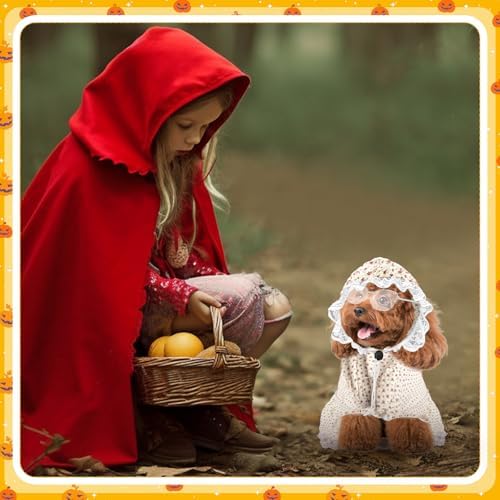 3 Pcs Old Lady Costume for Dog Grandmas Dogs Costume - Image 4