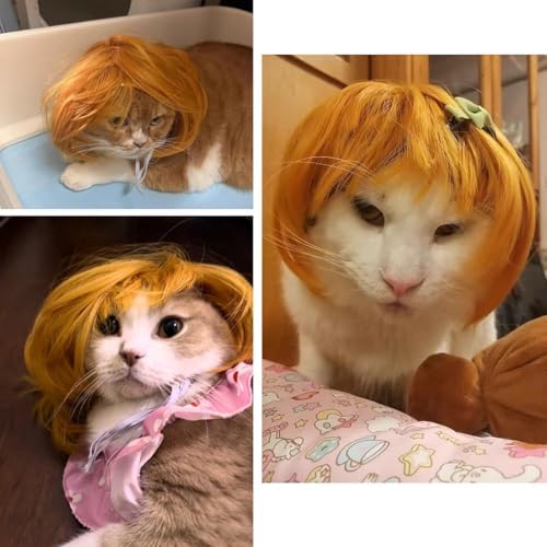 Blonde Dog Wigs for Large Dog Wig Small Medium Costume Golden Cat Wig - Image 2