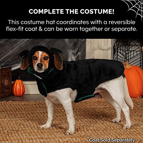 Furhaven Cozy Plush Faux Fur Flex-Fit Black Bat Dog Hat - Washable, Extra Large - Image 4