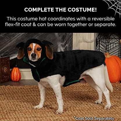 Furhaven Cozy Plush Faux Fur Flex-Fit Black Bat Dog Hat - Washable, Extra Large - Image 4