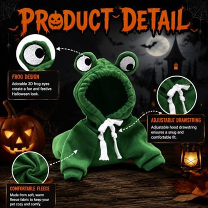 Dog Christmas Halloween Costumes,Dog Hoodies for Small Dogs Cats, Cat Puppy Outfits,Yorkie Chihuahua Pomeranian Clothes (Small, Green-Frog) - Image 5