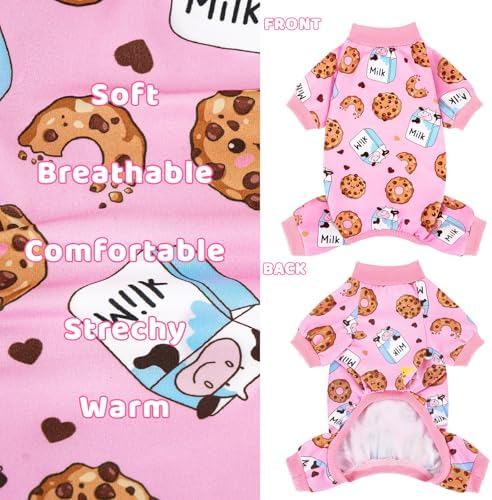 XPUDAC 4 Pieces Dog Pajamas Soft Strechy Puppy Onesies Pet Clothes for Small Medium Dogs Boy Girl Cat Pet Outfit, 153-XXS - Image 6
