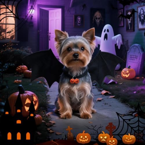 Dog Halloween Bat Wings Costume S，Pet Halloween Cosplay Apparel Small - Image 6