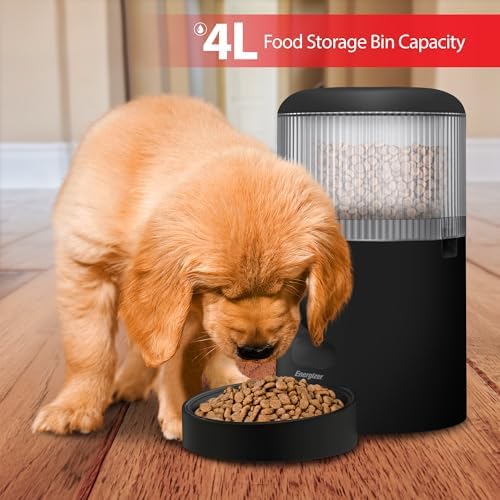 Energizer Smart Pet Feeder with 2K Video Camera, 5Ghz & 2.4Ghz Dual Band Wi-Fi, 2-Way Audio, Night Vision, 4L Food Capacity, Remote Feeding Dogs & Cats, Compatible with Alexa & Google, Records