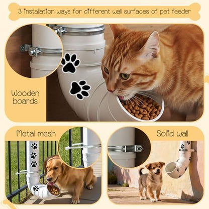 Gravity Dog Self Feeder, Automatic Dispenser Paw Stickers for Pet