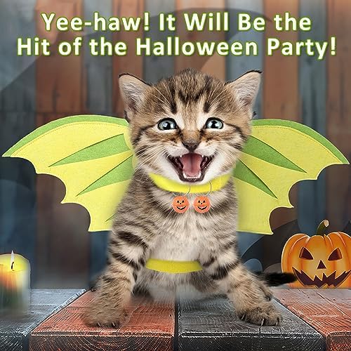Coppthinktu Dog Dragon Wings, Dog Halloween Costumes, Small, Medium, Large, Yellow Felt Cloth Wings, Christmas, Halloween Theme Clothes Outfit Christmas Party Special Events Photo Props - Image 4