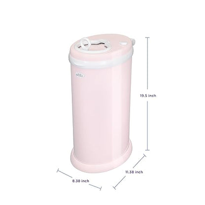 Ubbi Steel Diaper Pail, Odor Locking, No Special Bag Required, Award-Winning, Registry Must-Have, Blush Pink