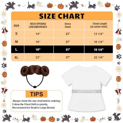 Dansydaisy 2 Pcs Halloween Pet Costume, Princess Outfit, Large - Image 2