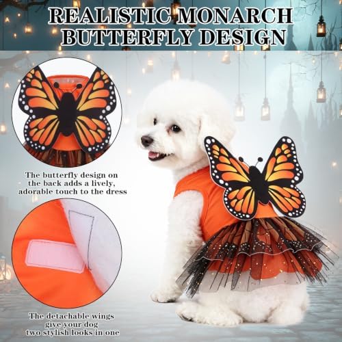 EXPAWLORER Dog Halloween Dress Costume in Non-Woven Tulle & Butterfly Wings - Image 4