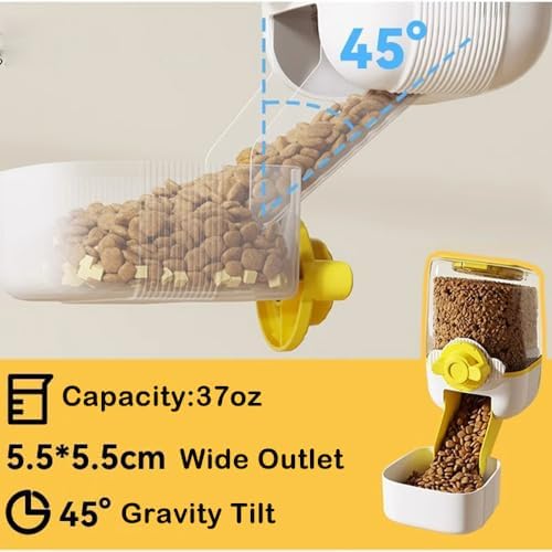 Pet Dog Cat Hanging Automatic Feeders, Auto Gravity Pet Feeder No Drip Water Set, Cage Pet Feeding Bowls Dispenser for Cats Dogs Puppy, Rabbit (Blue-Pink)