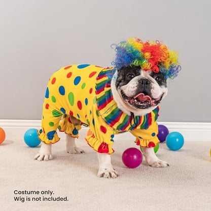 Fitwarm Halloween Dog Clown Costume, Funny Clothes for Small Dogs Girl Boy, Pet Outfit, Yellow, XL - Image 2
