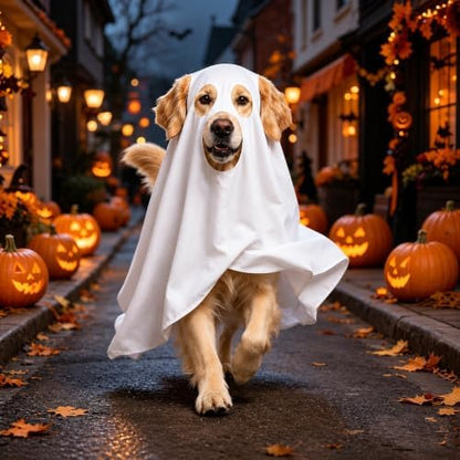 Halloween Ghost Dog Costume Glow Eyes Breathable Outfit for Medium Dogs - Image 6