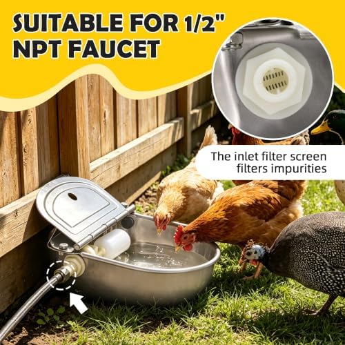 Stainless Steel Automatic Livestock Waterer with Float Valve Fit 3/4''GHT