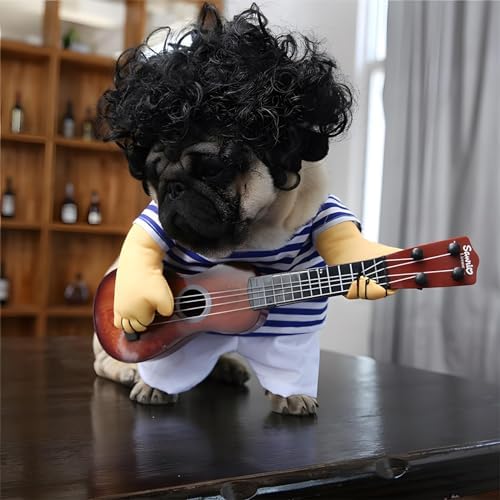 NACOCO Pet Guitar Costume Dog Costumes Cat Halloween Christmas Cosplay Party Funny Outfit Clothes (M) - Image 3