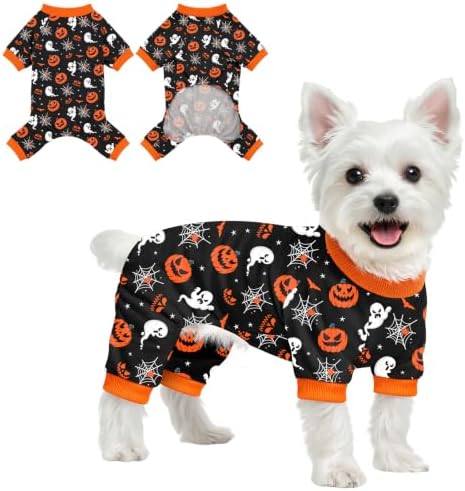 Dog Halloween Pajamas for Small Medium Dog Halloween Pjs Dog Onesie Cute Soft Breathable Puppy Pet Stretchy Dogs Recovery Suit for Boy Girl-XL by Ruirichfun