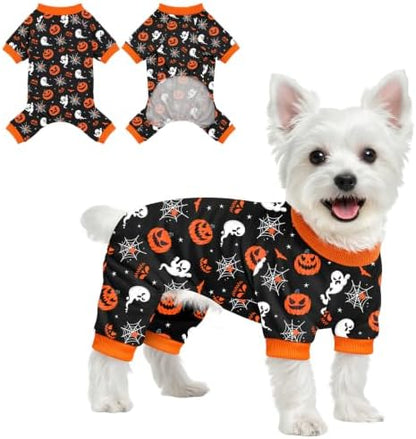 Dog Halloween Pajamas for Small Medium Dog Halloween Pjs Dog Onesie Cute Soft Breathable Puppy Pet Stretchy Dogs Recovery Suit for Boy Girl-XL by Ruirichfun