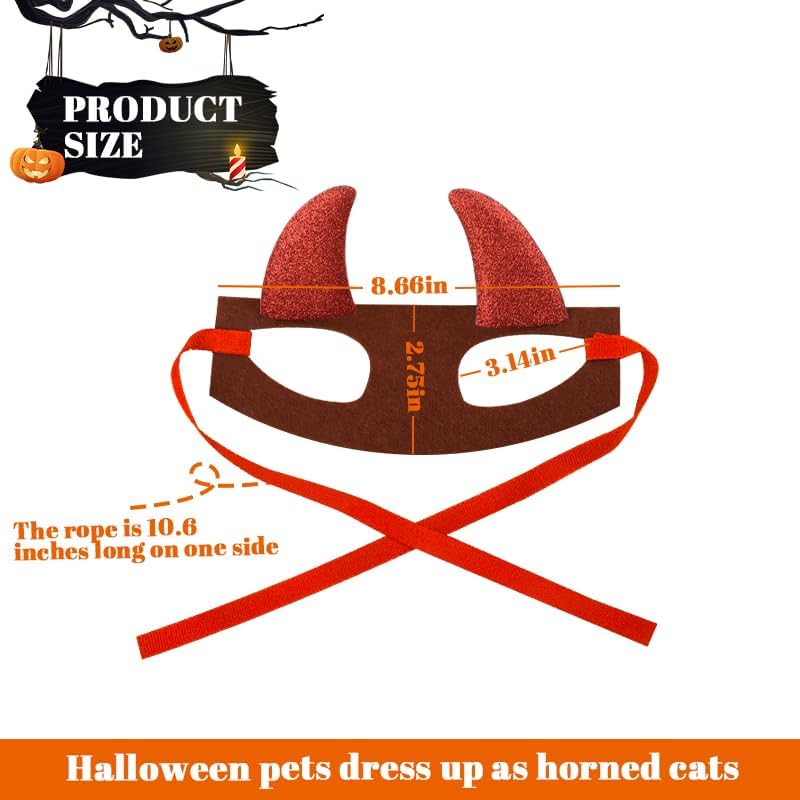 Pet Halloween Hair Accessories for Dogs Cats Devil Horn Headband for Halloween Costumes for Cats Dogs Halloween Cosplay Accessories for Kitten Puppy Christmas Hair Accessories Pets Horns Headband - Image 2