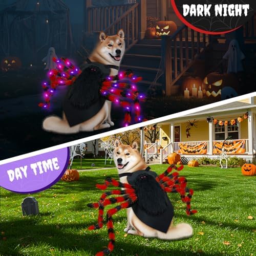 OurWarm XL Dog Halloween Costumes, 64 LED Spider Dog Costume for Large Dogs - Image 3