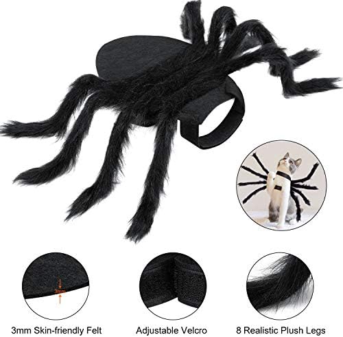 Halloween Spider Costume for Dog Cat, Halloween Pet Costume Halloween Decorations, Spider Decor Halloween Party Supply, Spider Cosplay Costumes with Adjustable Velcro for Small Medium Dogs and Cats - Image 3