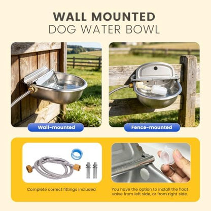 Automatic Dog Water Bowl Dispenser 304 Stainless Steel Dog Waterer