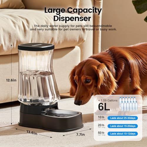Automatic Dog Water Dispenser, Stainless Steel Bowls Feeder, 100% BPA-Free