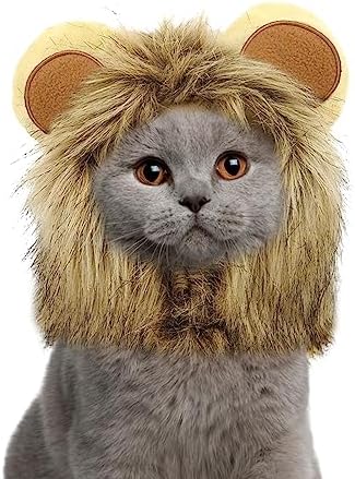 NAMSAN Pet Lion Costume for Cats Small Dogs Rabbits, Halloween Cat Lion Mane, Small Dog Wig Lions King Hat, Halloween Cat Lions Outfit for Holiday Party Cosplay Statue Decoration by Namsan