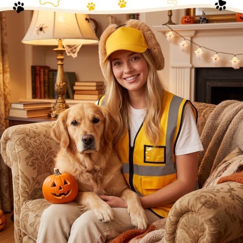 Maiteenly 3 Pcs Halloween Cartoon Construction Dog Costume Adult Cosplay - Image 5