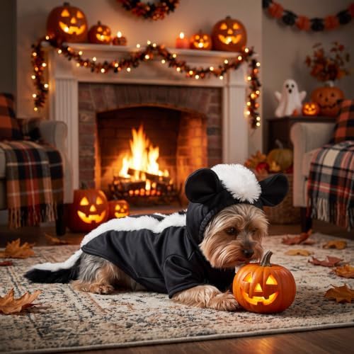 Dansydaisy 1 Set Small Dog Skunk Costume Halloween Pet Cosplay Costumes - Image 3
