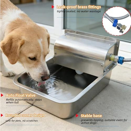 Stainless Steel Automatic Dog Water Dispenser,Adjustable Float Valve