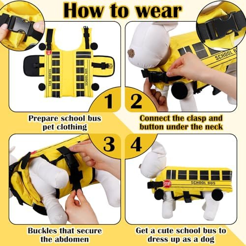 School Bus Halloween Costume for Dogs Funny Pet Costume, M - Image 5