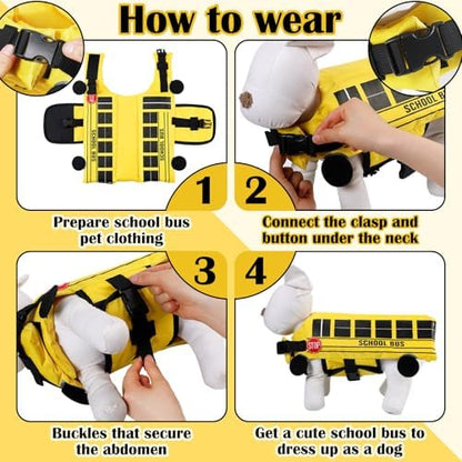 School Bus Halloween Costume for Dogs Funny Pet Costume, M - Image 5