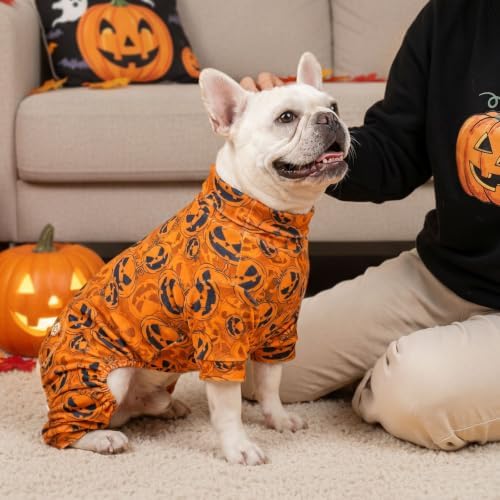 KYEESE Halloween Dog Pajamas for Small Dog Onesie with Jack-o'-Lantern - Image 3