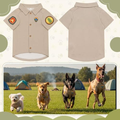 4 Pcs Halloween Dogs Safari Explorer Costume Set Outfit for Pet Cats, L - Image 3
