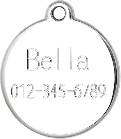 Personalized Pet ID Tags for Kittens and Cats - Custom cat Name tag and ID tag for Collar (Blue, Sleeping Cat Round-Small)