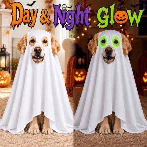 Halloween Ghost Dog Costume Glow Eyes Breathable Outfit for Medium Dogs - Image 5
