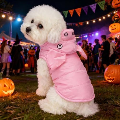 FLAdorepet Halloween Pink Pig Dog Costume Small Large Dog Piglet Outfit,S - Image 3
