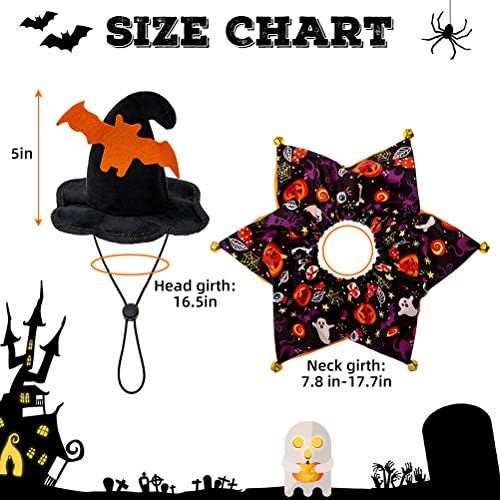 EXPAWLORER Dog Halloween Costumes,Dog Collar and Wizard's Bat Hat Set - Image 2