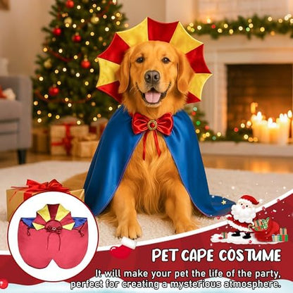 Dog Halloween Costume Cape Princess Cloak with Bow Tie (Princess, LXL) - Image 2