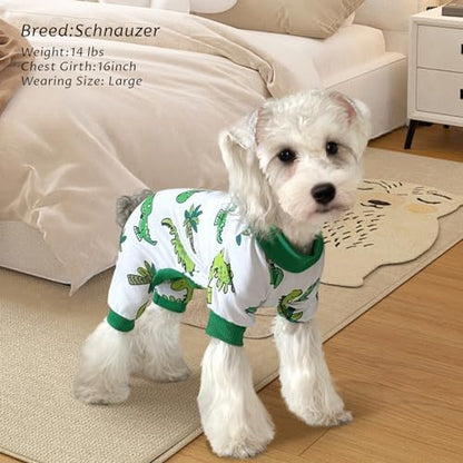 XPUDAC 4 Pack Dog Pajamas for Small Dogs, Puppy Clothes for Boy Girl Strechy Soft Pet Jumpsuit, Cat Onesie-Large - Image 2