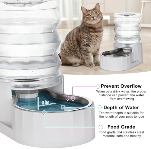 RIZZARI 4L Gravity Cat Water Dispenser: Filter-Free Compact Home Use
