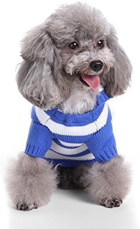 S-Lifeeling Red and White Striped Dog Sweater Holiday Halloween Christmas Pet Clothes Soft Comfortable Dog Clothes - Image 2