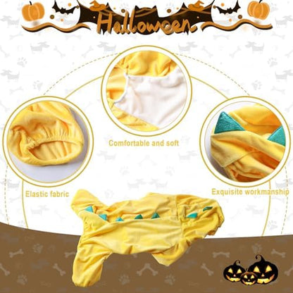 NACOCO Halloween Dog Dinosaur Costume - Pet Clothes Design Hoodie Yellow for Medium & Large Dog(Yellow, 2XL) - Image 2