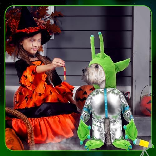 Halloween Green Alien Costume for Small Dog, Dog Astronaut Outfits, L - Image 5