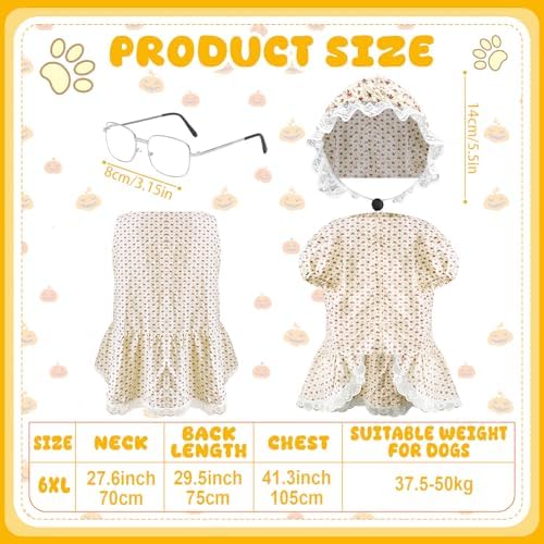 3 Pcs Old Lady Costume for Dog Grandmas Dogs Costume - Image 2